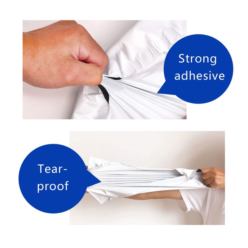 BornFeel Small Poly Mailers Envelopes 6 x 10 100pcs Self-Sealing Shipping Bags Mailing Bags Waterproof and Tear-Proof Shipping Bags White with 2.5 Mil for Accessory Photo Jewelry Makeup Small Businessâ€‹ - Image 3